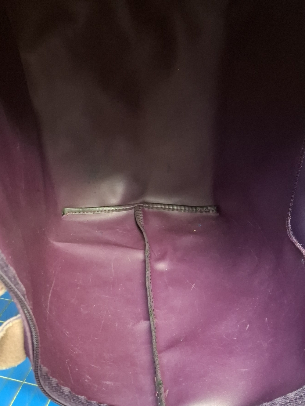 Longchamp Purple Nylon Tote with Leather Trim Preloved - Picture 3 of 16